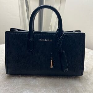 Michael Kors Black Satchel with Gold Accents